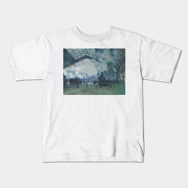 Arrival of the Normandy Train, Gare Saint-Lazare by Claude Monet Kids T-Shirt by Classic Art Stall